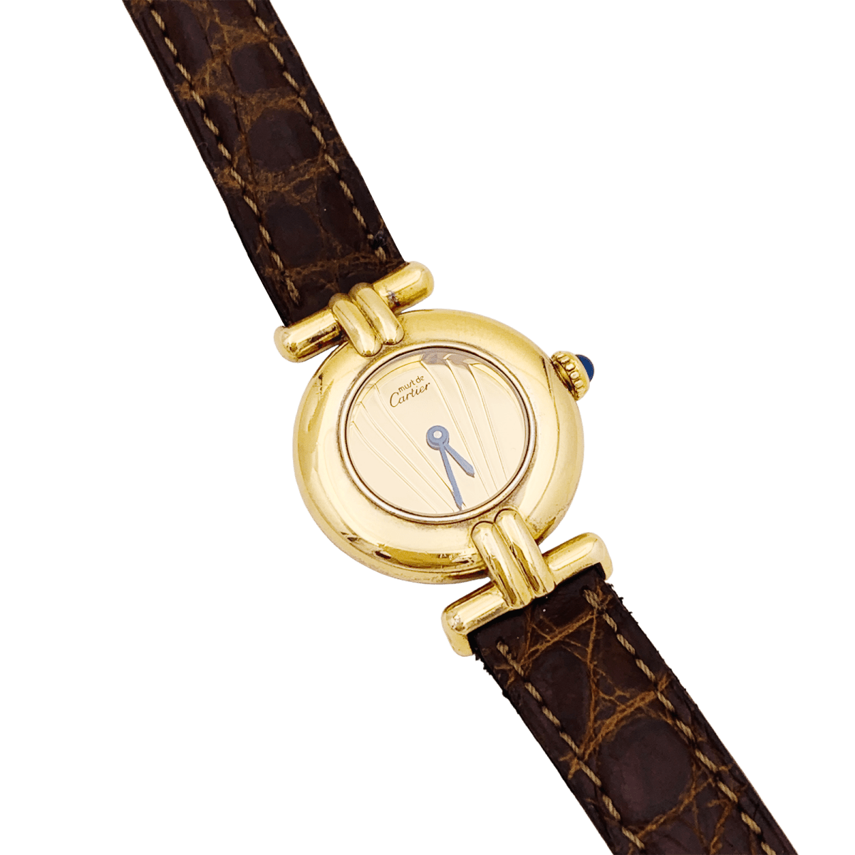 Montre CARTIER "Colisée Must" en argent, vermeil et cuir - Castafiore