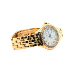Montre CARTIER "Cougar" en or jaune, acier, saphir et diamants - Castafiore
