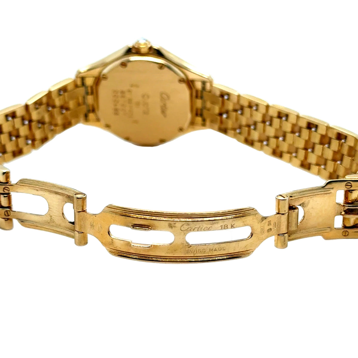 Montre CARTIER "Cougar" en or jaune, acier, saphir et diamants - Castafiore