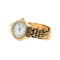 Montre CARTIER "Cougar" en or jaune, acier, saphir et diamants - Castafiore