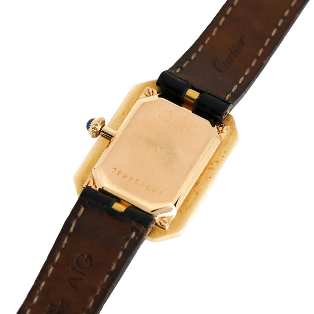 Montre CARTIER "Cristallor" en or jaune, or rose et cuir - Castafiore