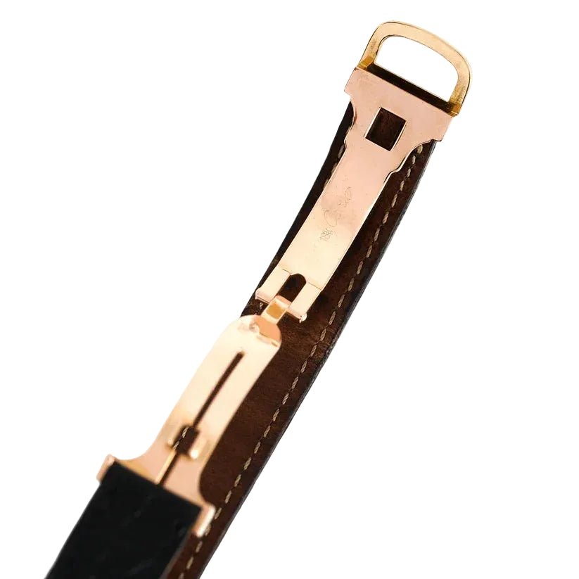 Montre CARTIER "Cristallor" en or jaune, or rose et cuir - Castafiore