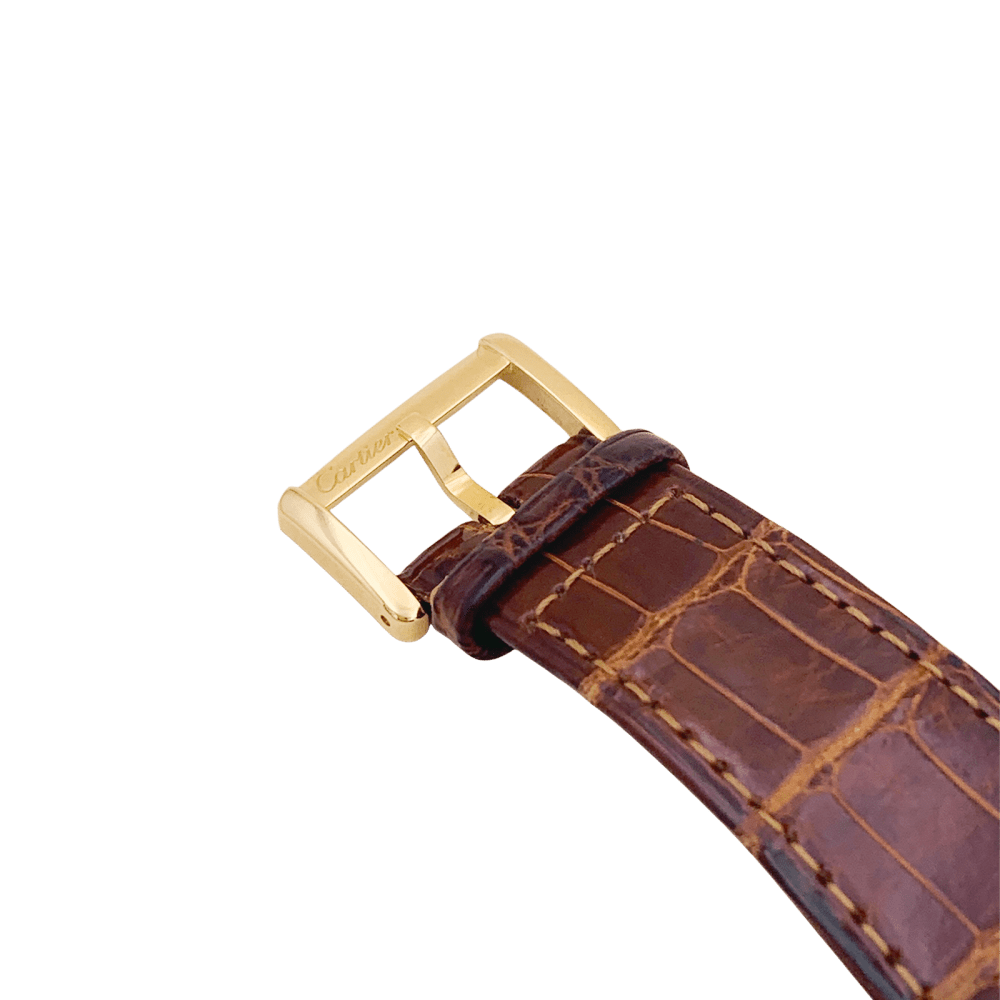 Montre CARTIER "Divan" en or jaune et cuir - Castafiore