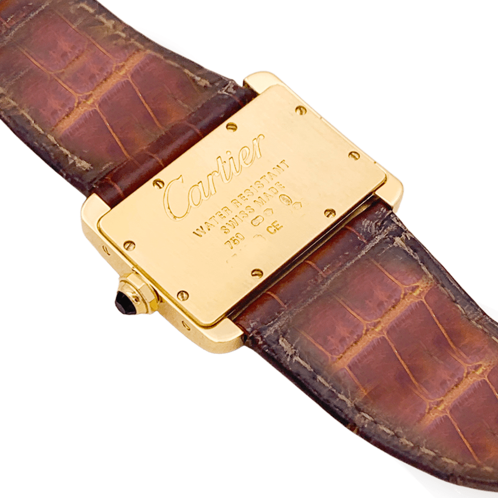 Montre CARTIER "Divan" en or jaune et cuir - Castafiore