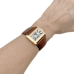 Montre CARTIER "Divan" en or jaune et cuir - Castafiore