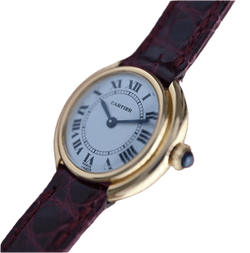 Montre CARTIER "Ellipse" en or jaune et cuir - Castafiore