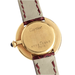 Montre CARTIER "Ellipse" en or jaune et cuir - Castafiore