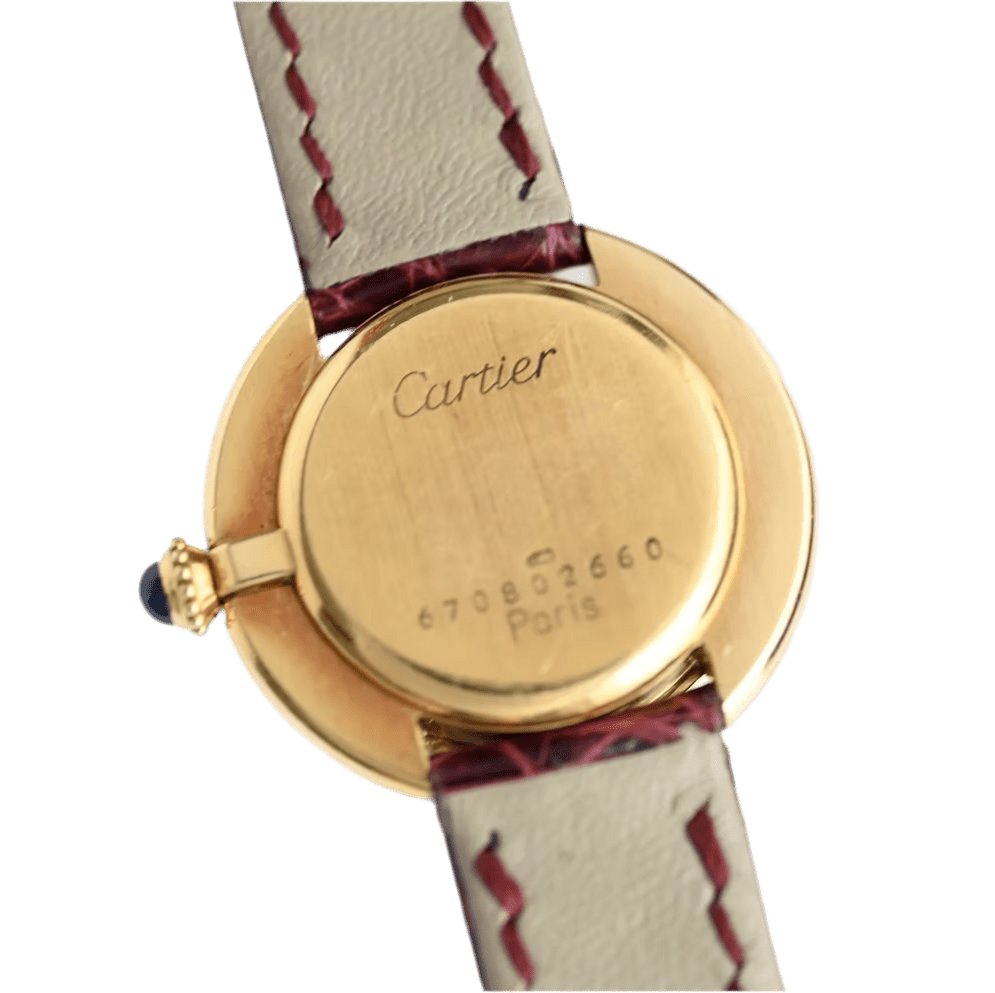 Montre CARTIER "Ellipse" en or jaune et cuir - Castafiore