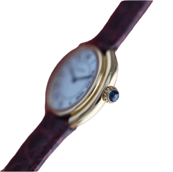 Montre CARTIER "Ellipse" en or jaune et cuir - Castafiore