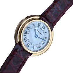 Montre CARTIER "Ellipse" en or jaune et cuir - Castafiore