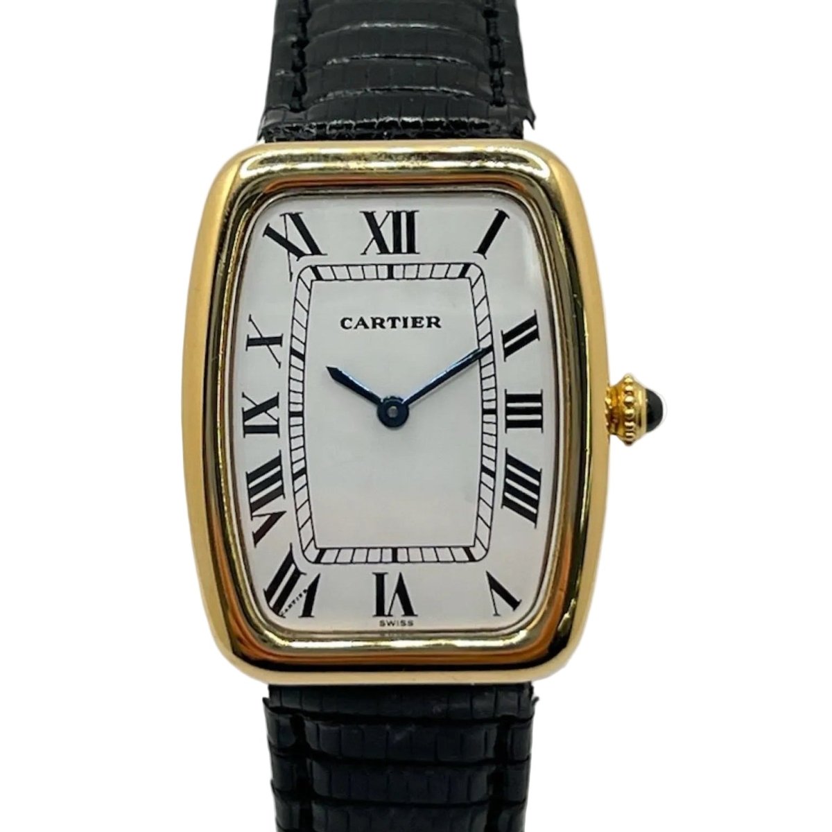 Montre CARTIER "Fabergé" en or jaune, acier et cuir - Castafiore
