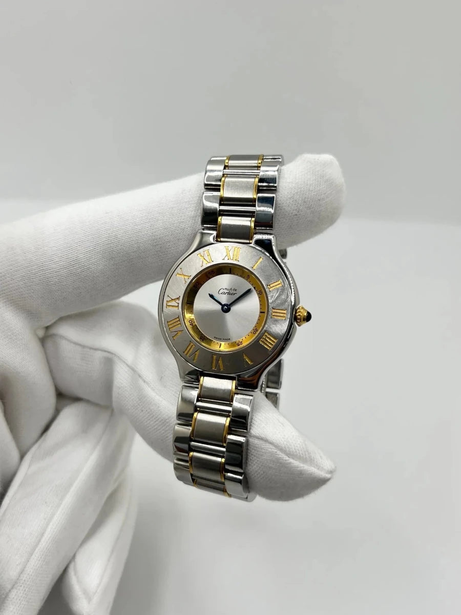 Montre CARTIER "Must 21" plaqué or et acier inoxydable - Castafiore