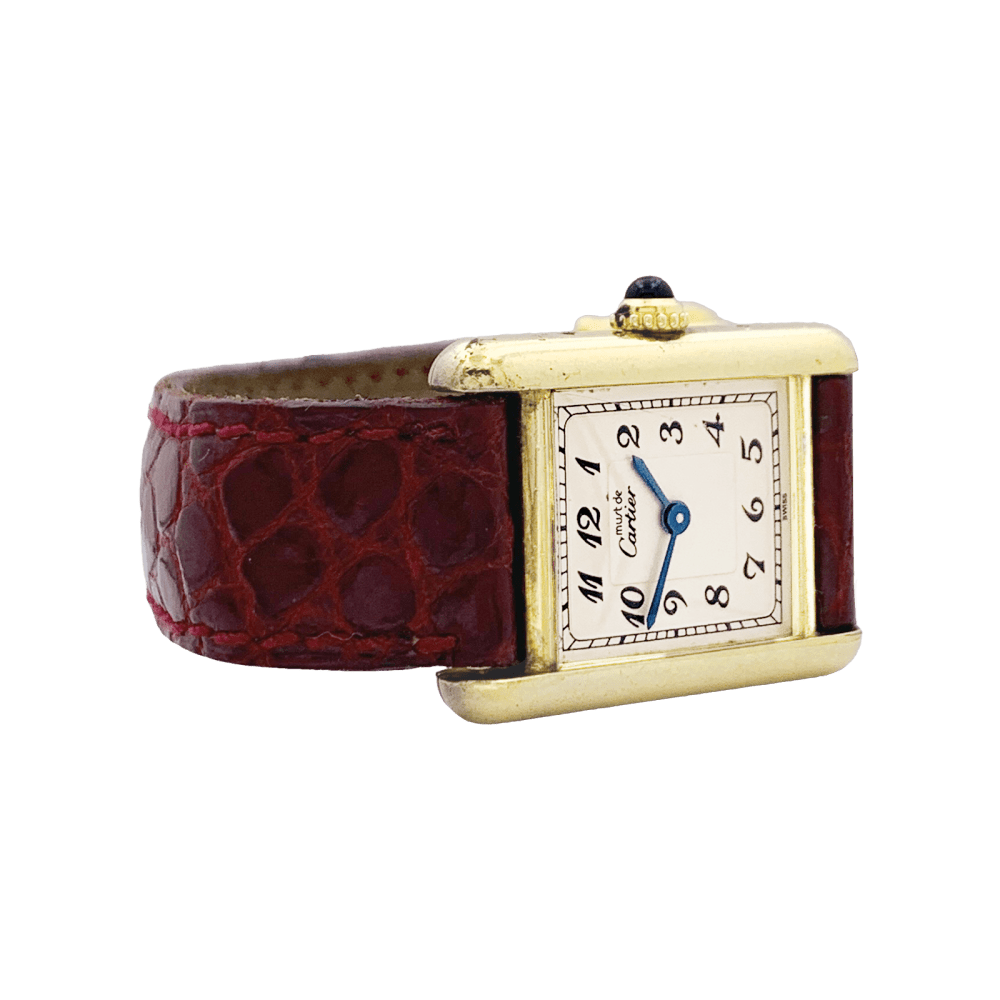 Montre CARTIER Must de Cartier en argent et cuir - Castafiore