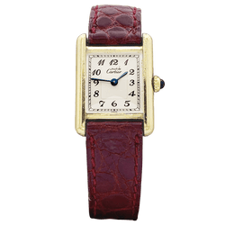 Montre CARTIER Must de Cartier en argent et cuir - Castafiore