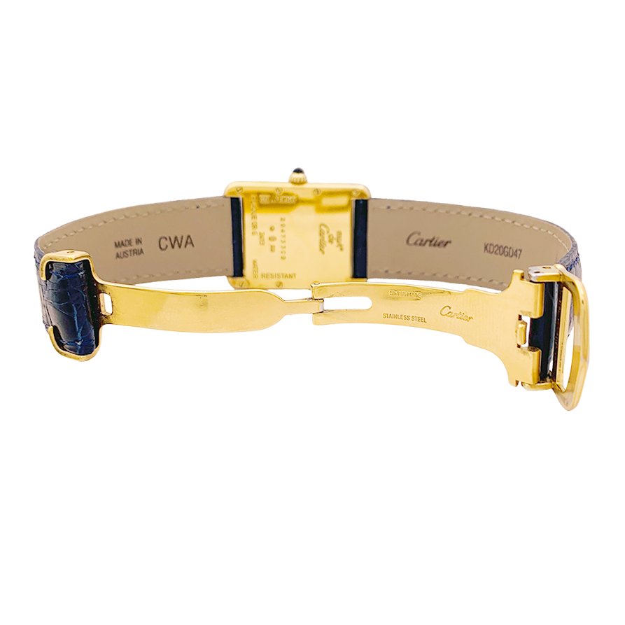 Montre Cartier, "Must de Cartier", plaqué or et argent, cuir. - Castafiore