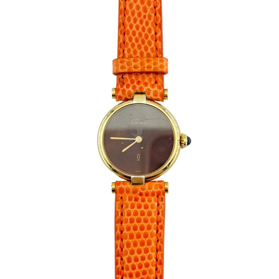 Montre CARTIER "Must de CARTIER Vendôme" en vermeil et cuir - Castafiore