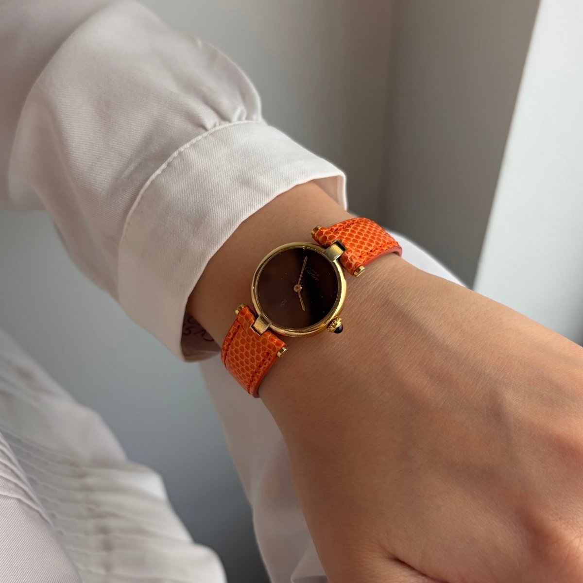 Montre CARTIER "Must de CARTIER Vendôme" en vermeil et cuir - Castafiore