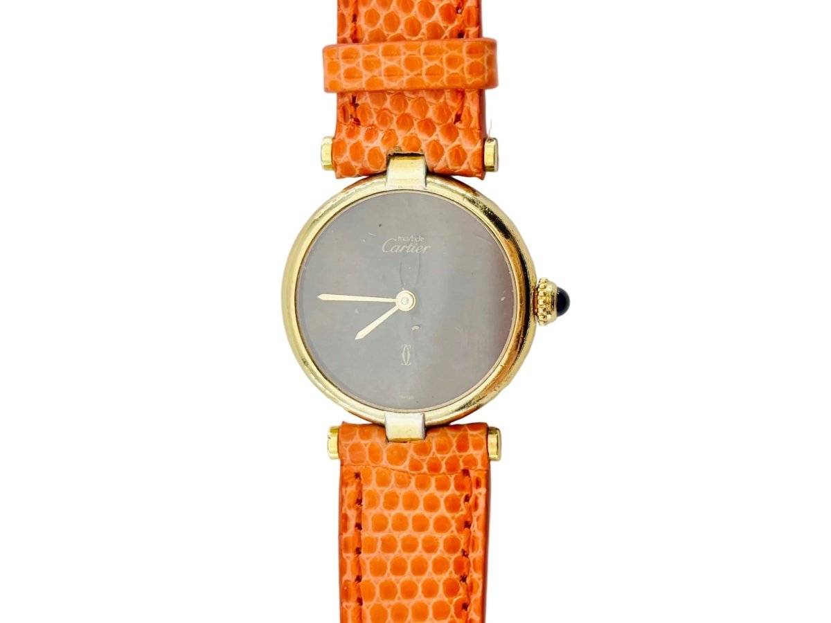 Montre CARTIER "Must de CARTIER Vendôme" en vermeil et cuir - Castafiore