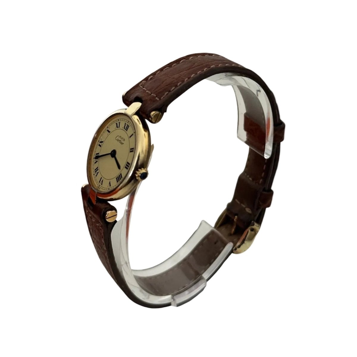 Montre CARTIER "Must Ronde" en vermeil et cuir - Castafiore