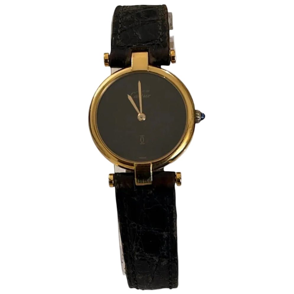 Montre CARTIER "Must Vendôme" en vermeil et cuir - Castafiore