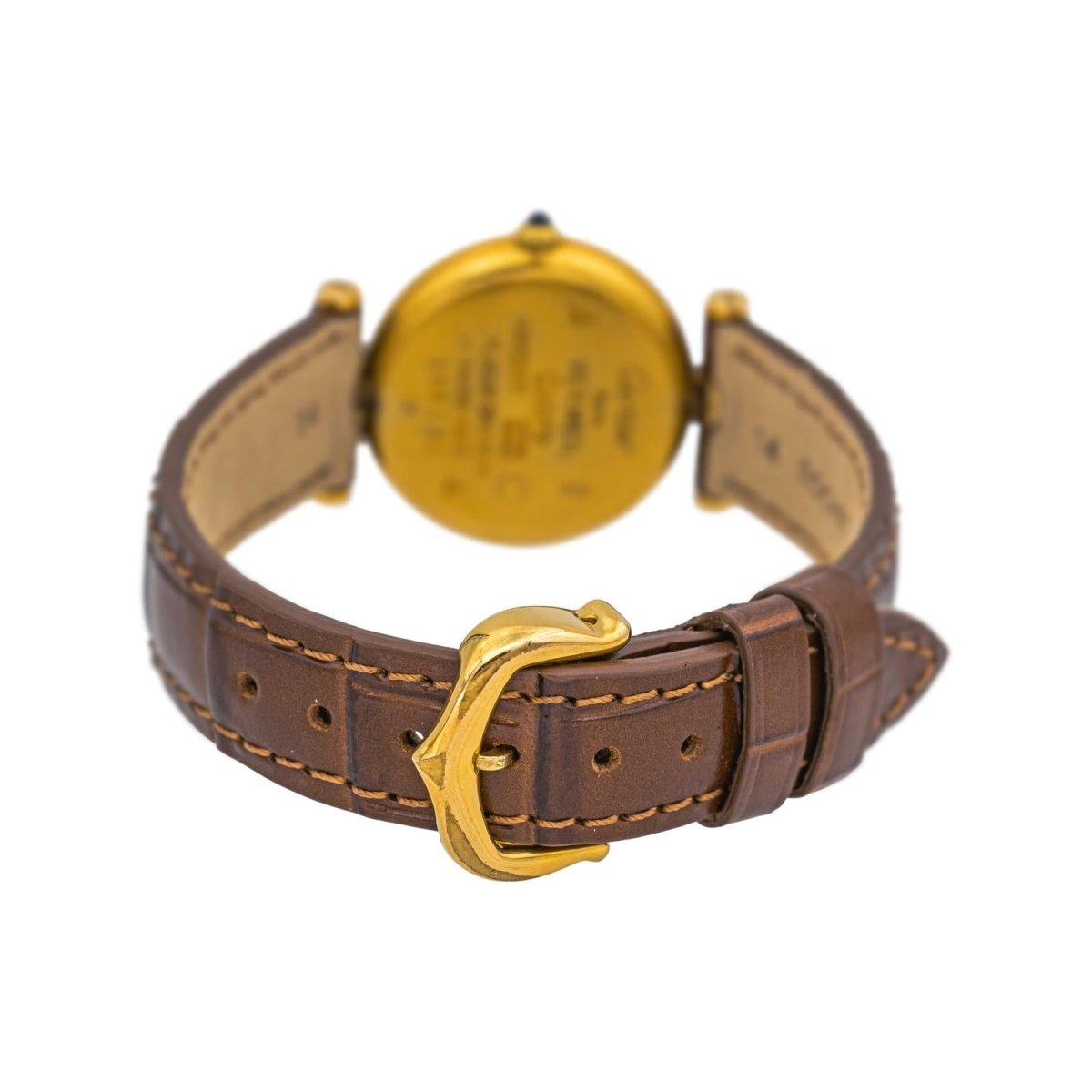 Montre CARTIER "Must Vendôme Trinity" en or blanc, or jaune, or rose, vermeil et cuir - Castafiore