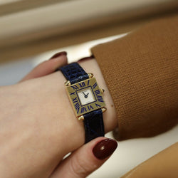 Montre CARTIER "Obus" en or jaune et cuir - Castafiore