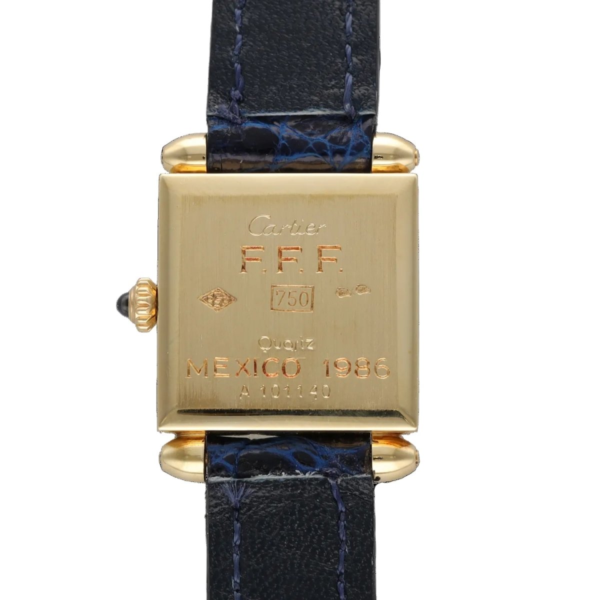 Montre CARTIER "Obus" en or jaune et cuir - Castafiore