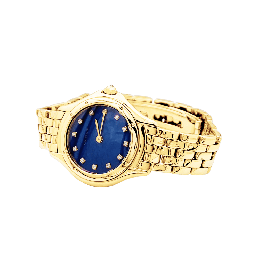 Montre CARTIER "Panthère Cougar" en or jaune, émail et diamants - Castafiore
