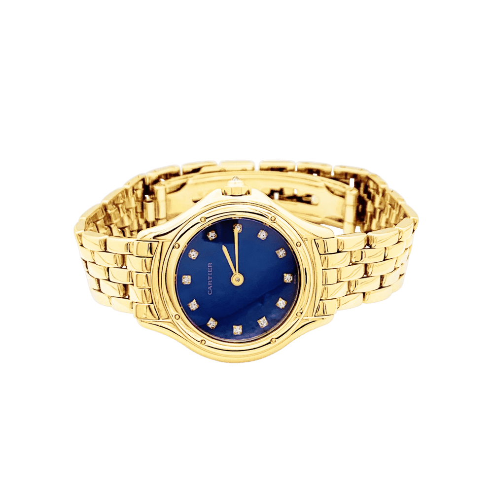 Montre CARTIER "Panthère Cougar" en or jaune, émail et diamants - Castafiore