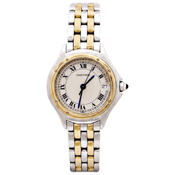 Montre CARTIER "Panthère Cougar" en or jaune et acier - Castafiore