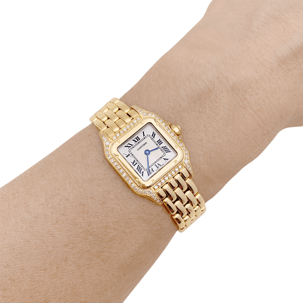 Montre CARTIER "Panthère" en or jaune, acier et diamants - Castafiore