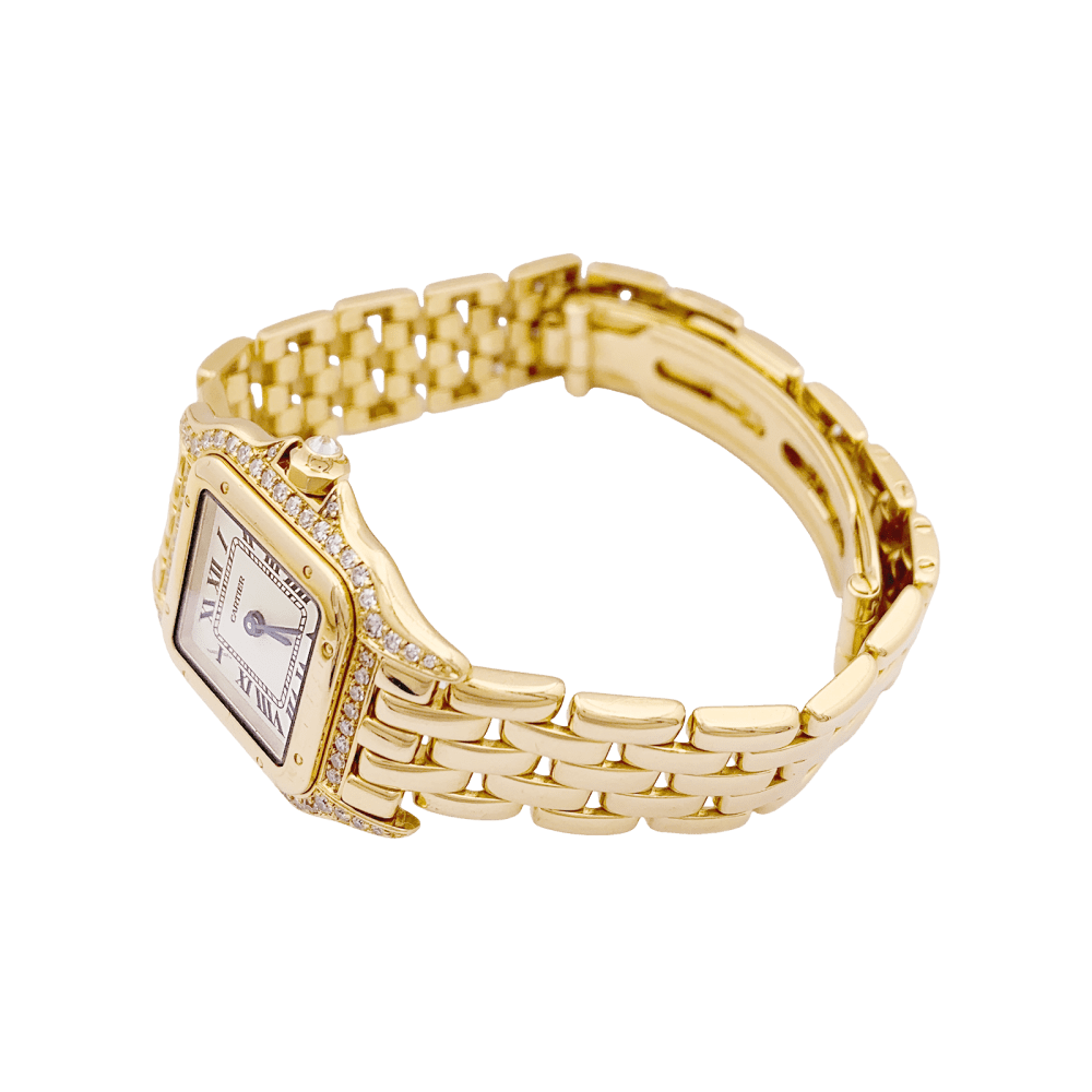 Montre CARTIER "Panthère" en or jaune, acier et diamants - Castafiore