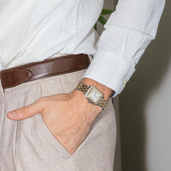 Montre CARTIER "Panthère" en or jaune, acier et quartz - Castafiore