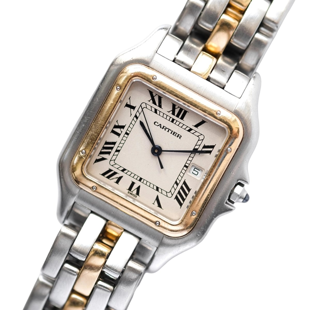 Montre CARTIER "Panthère" en or jaune, acier et quartz - Castafiore