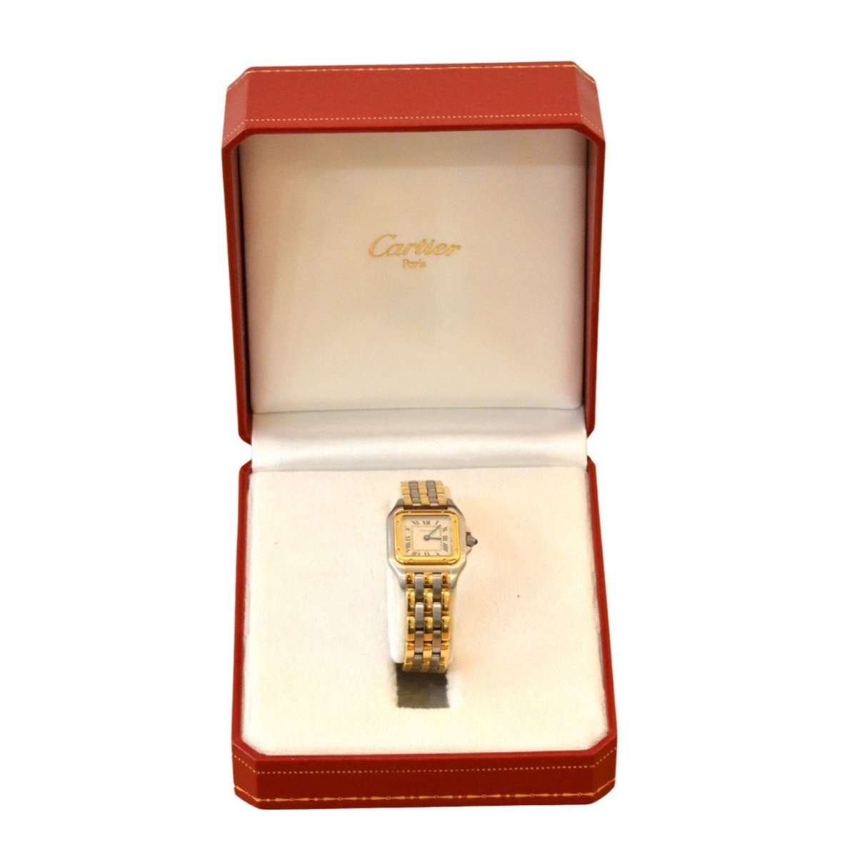 Montre CARTIER "Panthère" en or jaune, acier et quartz - Castafiore