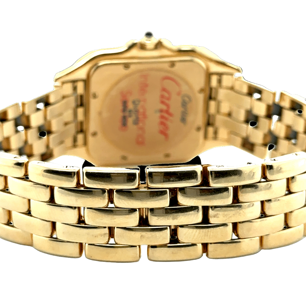 Montre CARTIER "Panthère" en or jaune, saphir et quartz - Castafiore