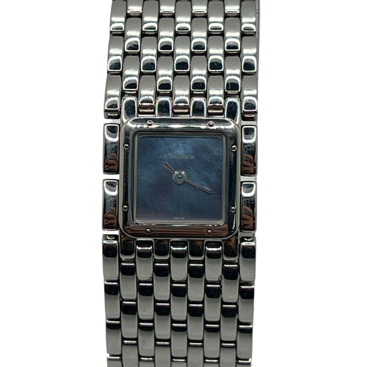 Montre CARTIER "Panthère Ruban" en acier, nacre et quartz - Castafiore