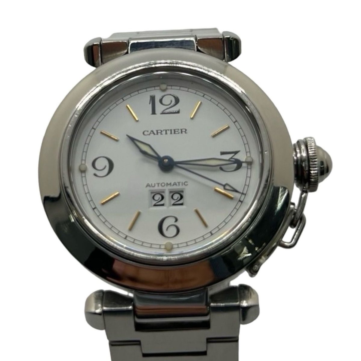 Montre CARTIER "Pasha C" en acier et saphir - Castafiore