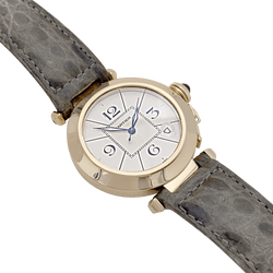 Montre CARTIER "Pasha" en or jaune, cuir. - Castafiore