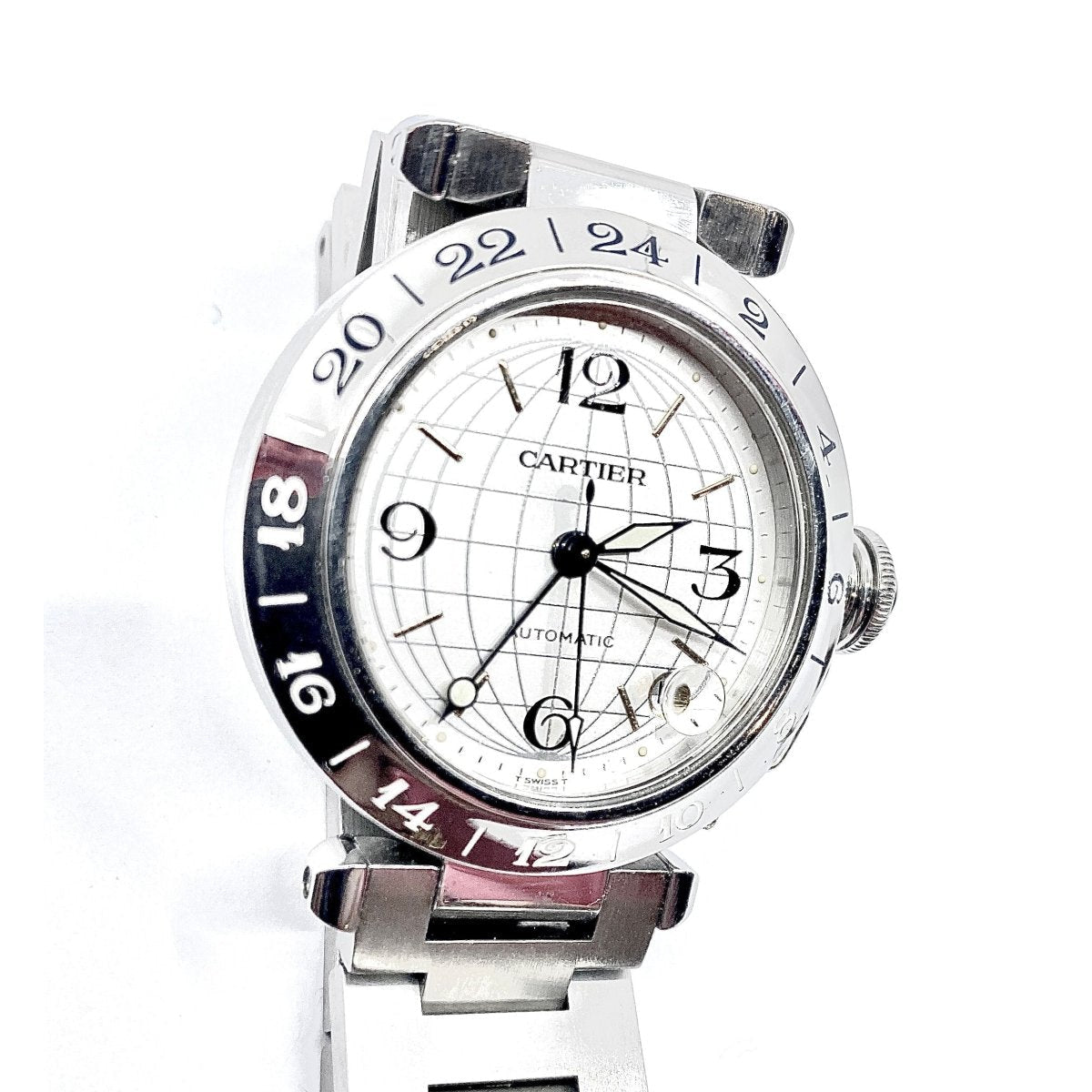 Montre CARTIER Pasha GMT acier aux méridiens – Castafiore