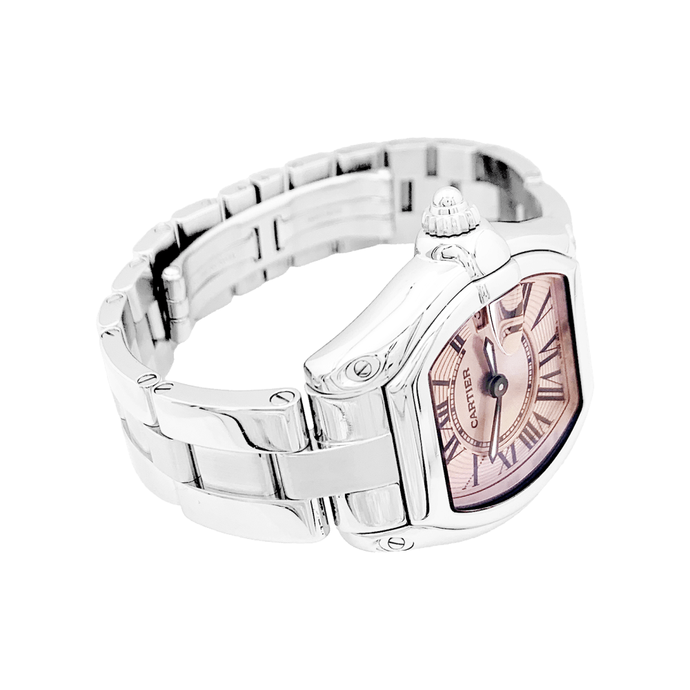 Montre CARTIER "Roadster" en acier et cuir - Castafiore