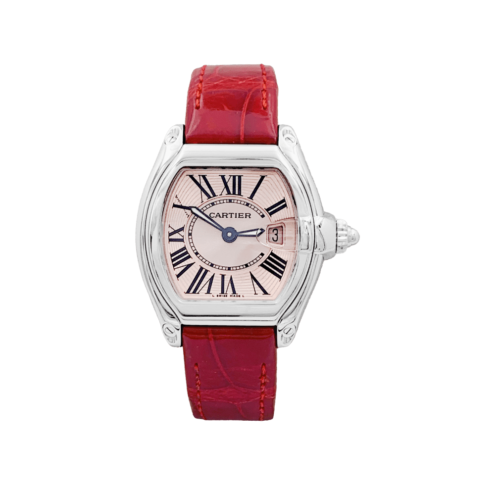 Montre CARTIER "Roadster" en acier et cuir - Castafiore