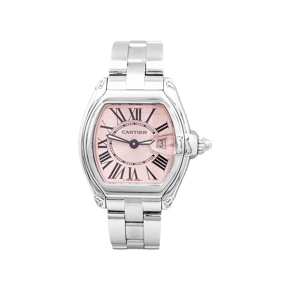 Montre CARTIER "Roadster" en acier et cuir - Castafiore