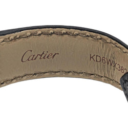 Montre CARTIER "Ronde Solo" en acier, argent, spinelle et cuir - Castafiore