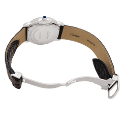 Montre CARTIER "Ronde Solo" en acier, cuir et argent - Castafiore