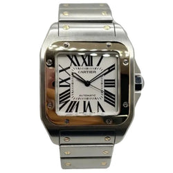 Montre CARTIER "Santos 100" en or jaune et acier inoxydable - Castafiore