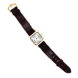 Montre CARTIER "Santos - Dumont" en or jaune et cuir - Castafiore