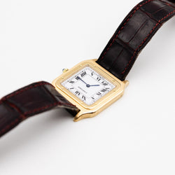 Montre CARTIER "Santos - Dumont" en or jaune et cuir - Castafiore