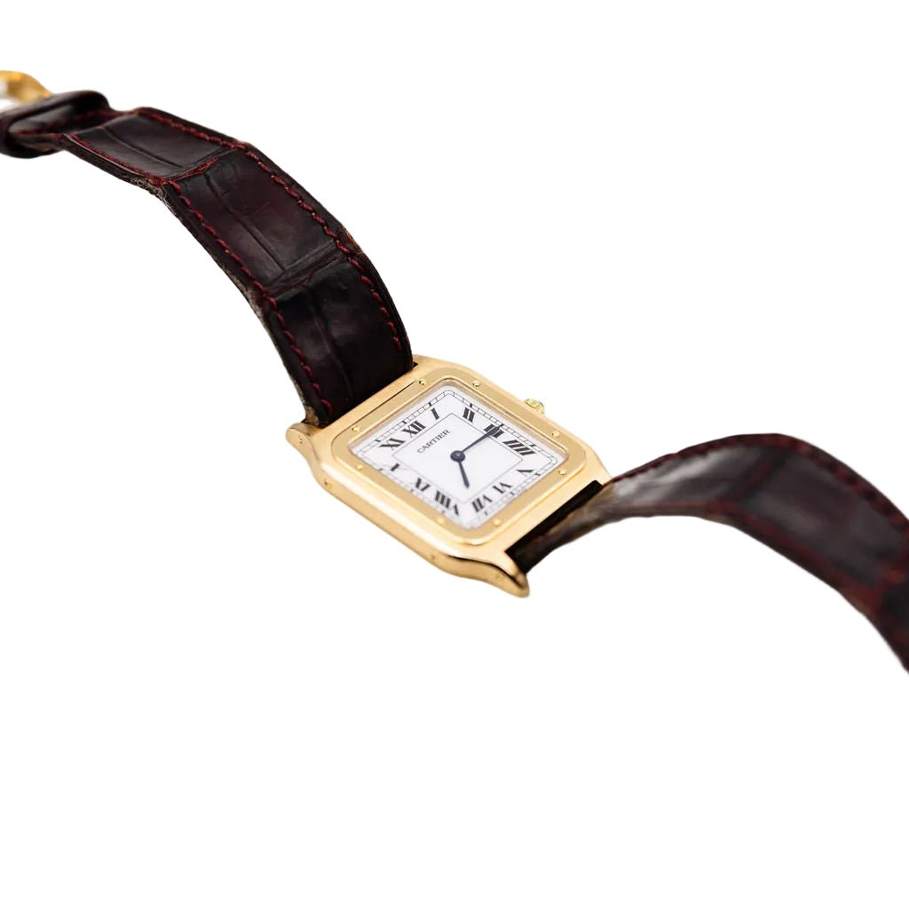 Montre CARTIER "Santos - Dumont" en or jaune et cuir - Castafiore