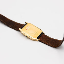 Montre CARTIER "Santos - Dumont" en or jaune et cuir - Castafiore